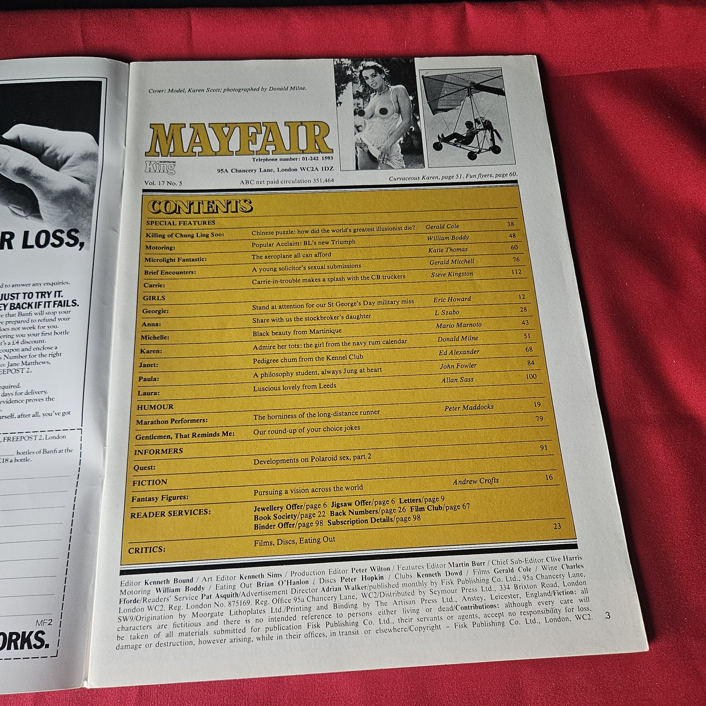 Mayfair Magazine May 1982 Vol 17 No 5 Karen Scott Janet Paula Laura SKU 1469