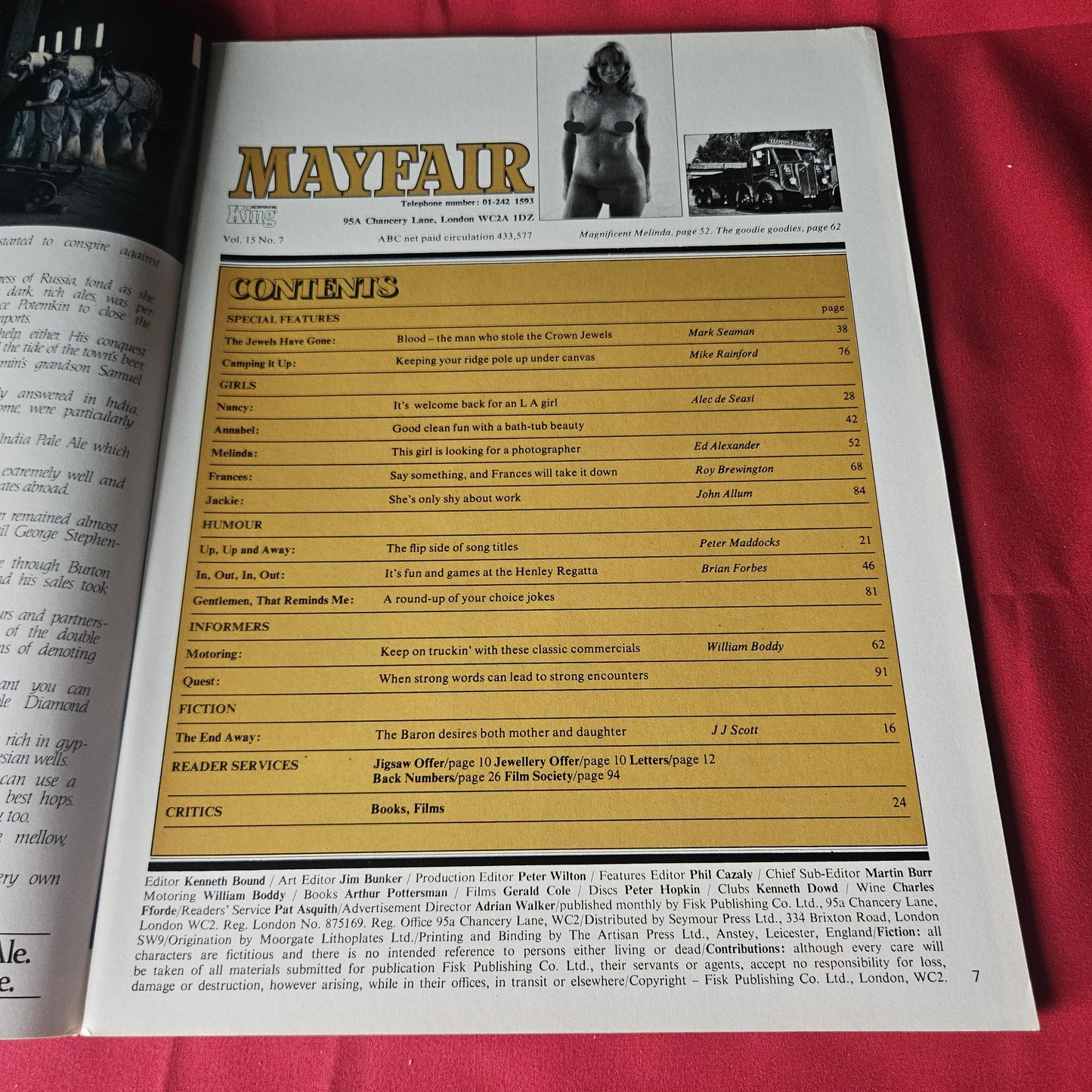 Mayfair Magazine July 1980 Vol 15 No 7 Melinda Annabel Nancy SKU 1469