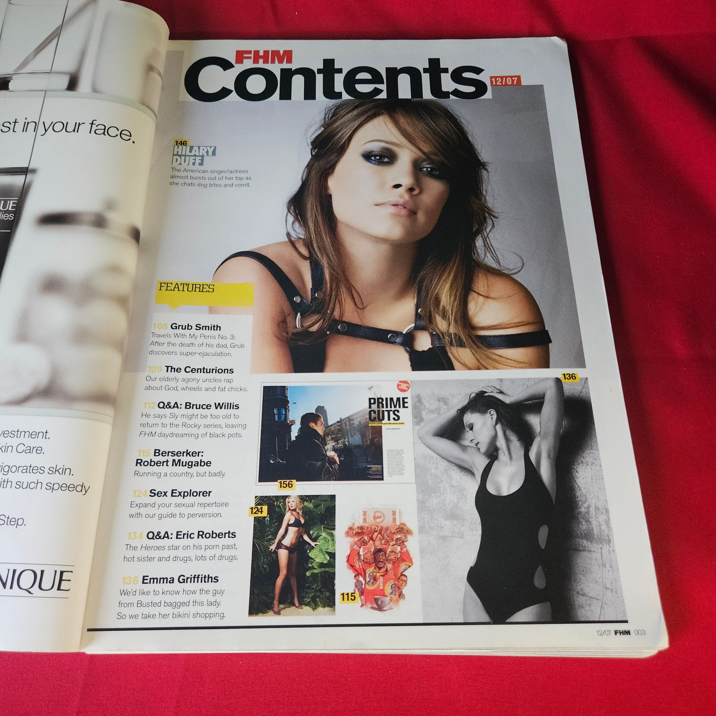 FHM Magazine December 2007 Hilary Duff Emma Griffiths Models SKU 1472