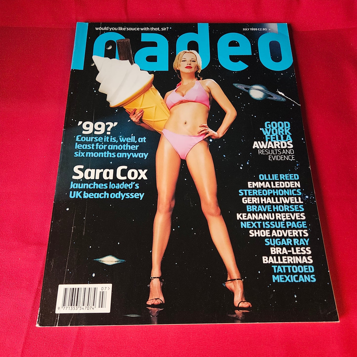 Loaded Magazine July 1999 Sara Cox Geri Halliwell Emma Ledden Keanu Reeves SKU 1473