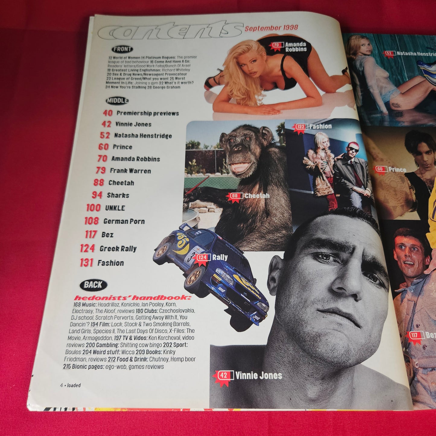 Loaded Magazine September 1998 Natasha Henstridge Amanda Robbins Vinnie Jones SKU 1473