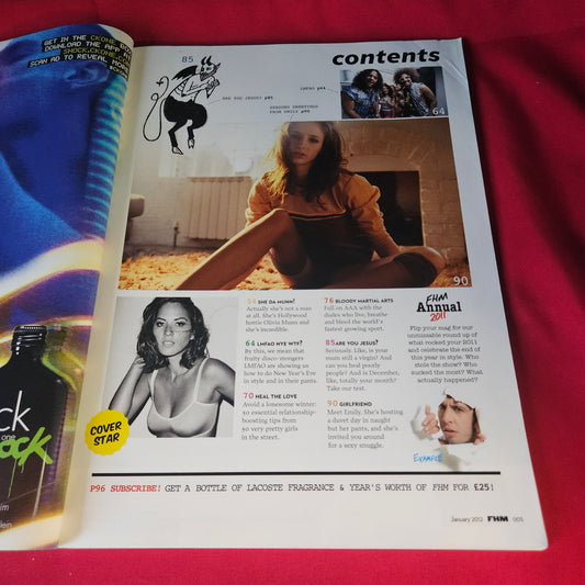 FHM Magazine January 2012 Olivia Munn LMFAO Reggie Yates Emily SKU 1474