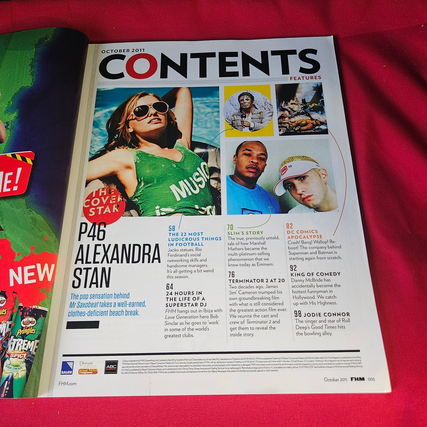 FHM Magazine October 2011 Alexandra Stan Eminem Alice Greczyn Danny McBride SKU 1474
