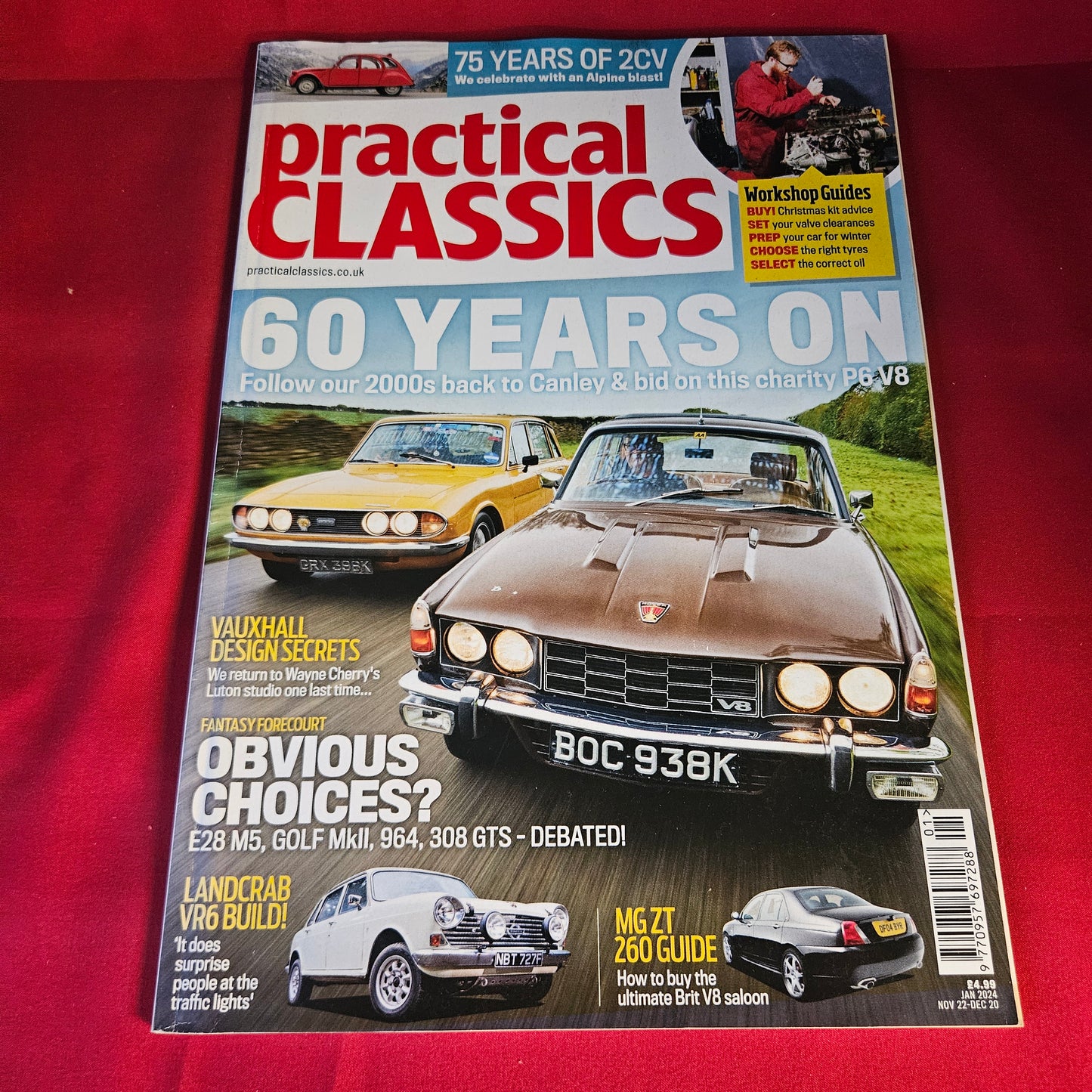Practical Classics Magazine January 2024 Rover P6 V8 Triumph 2000 MG ZT 260 2CV SKU 1476
