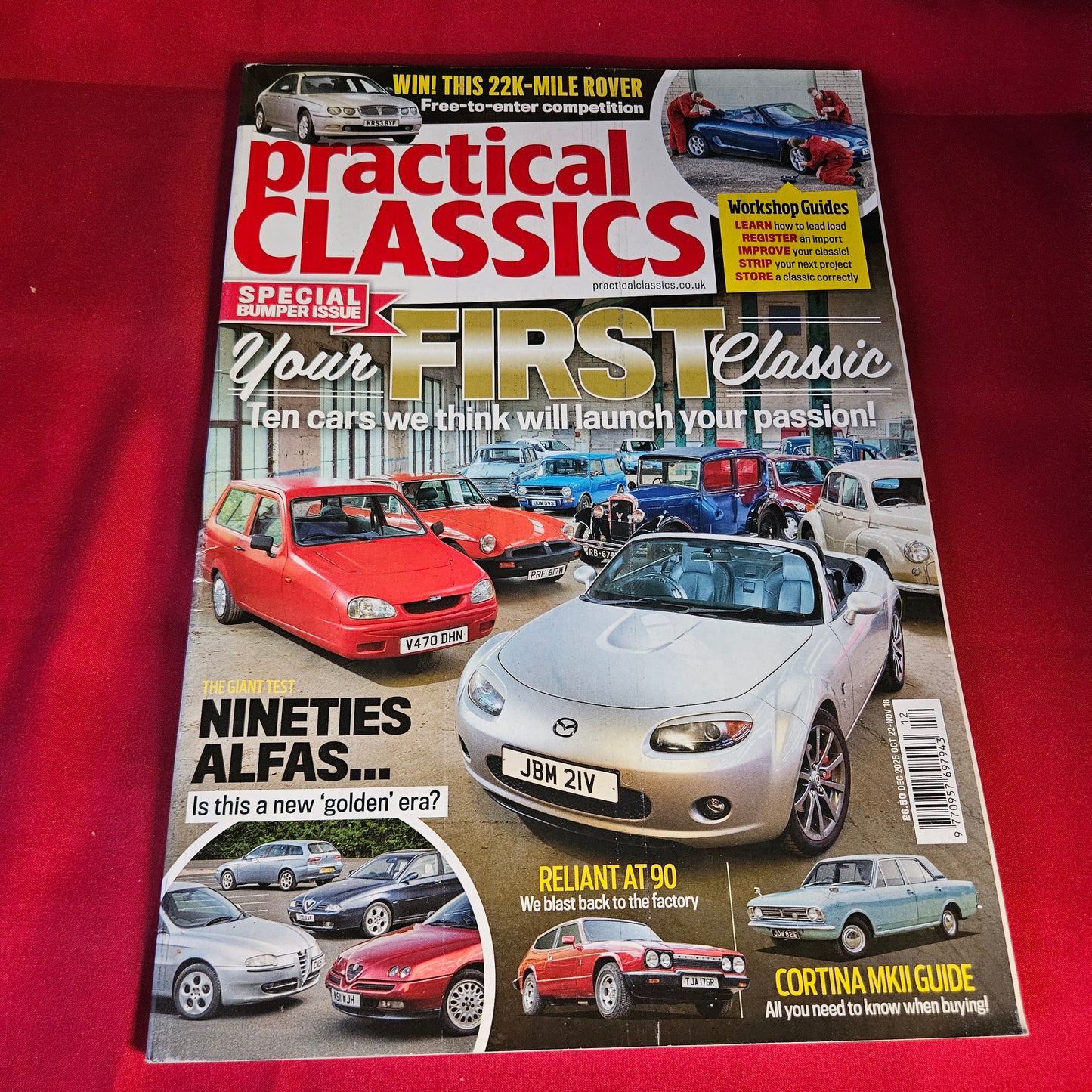 Practical Classics Magazine December 2025 Mazda MX-5 Ford Cortina Reliant Scimitar SKU 1476
