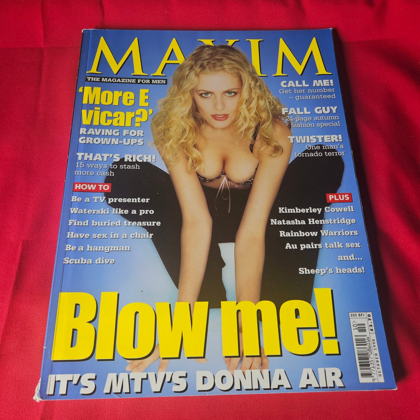 Maxim Magazine October 1998 Donna Air Natasha Henstridge Kimberley Cowell SKU 1479