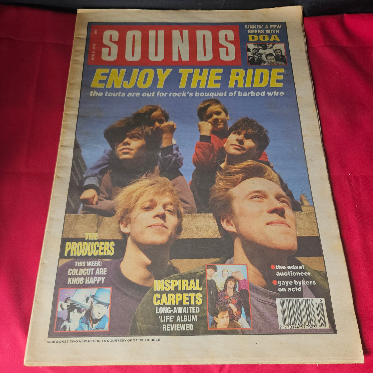 Sounds Magazine 21 April 1990 Ride Inspiral Carpets Coldcut DOA Roger Waters NP001