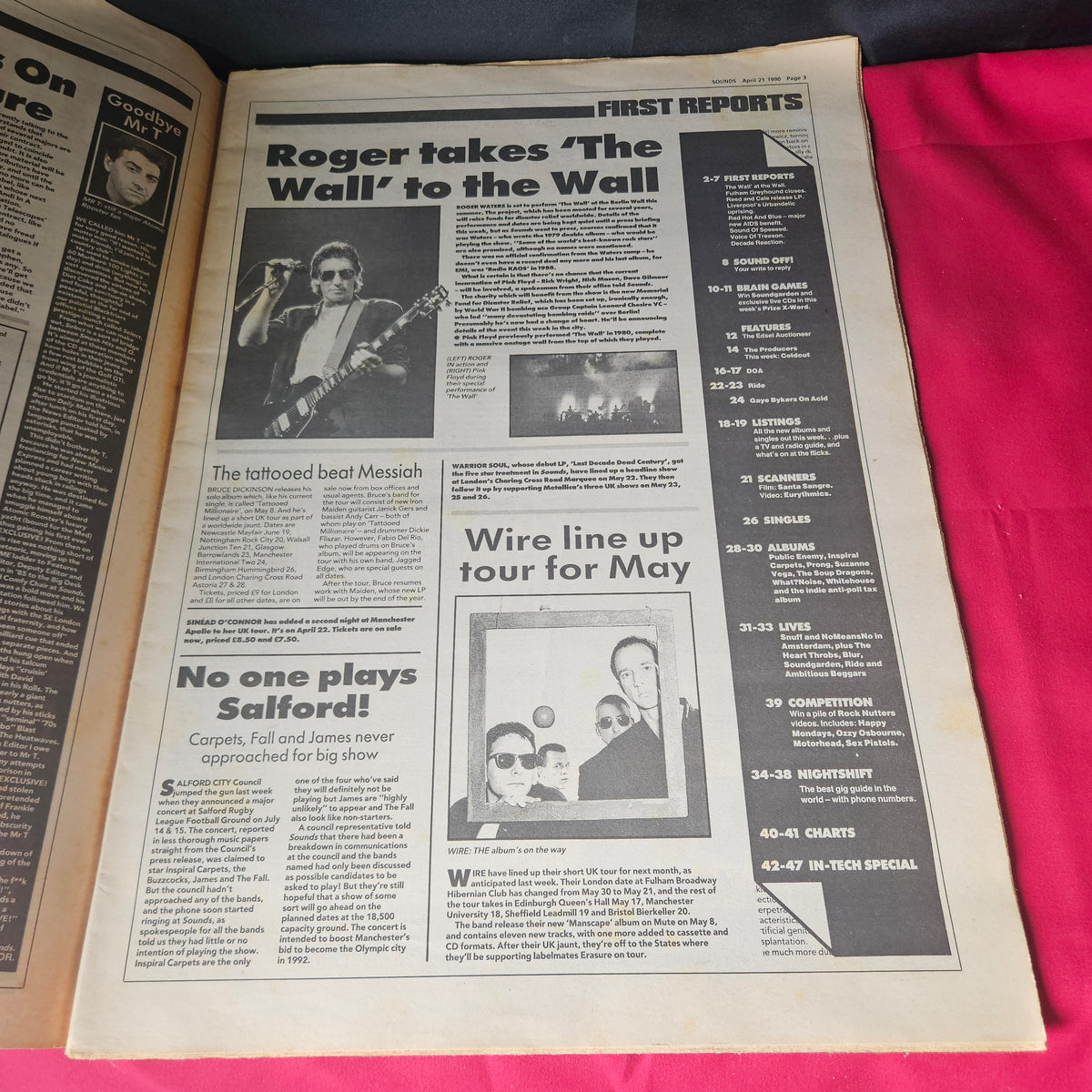 Sounds Magazine 21 April 1990 Ride Inspiral Carpets Coldcut DOA Roger Waters NP001