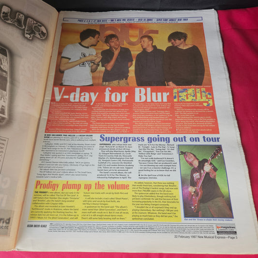 NME Magazine 22 February 1997 Space Blur Prodigy Supergrass Longpigs NP003