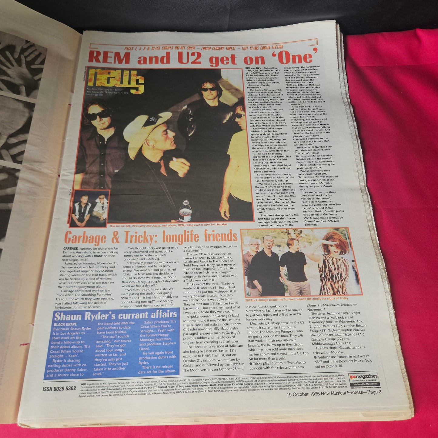 NME Magazine 19 October 1996 Suede Brett Anderson REM U2 PJ Harvey Kula Shaker NP003