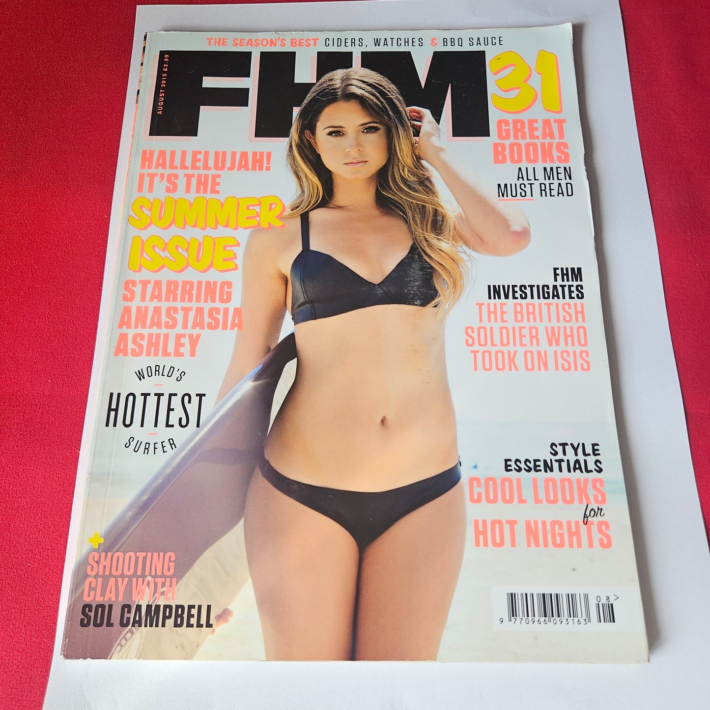 FHM Magazine August 2015 Anastasia Ashley Rosie Mac Summer Issue SKU 1484