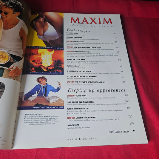 Maxim Magazine October 1996 Michelle Vintage Mens Lifestyle Issue SKU 1485
