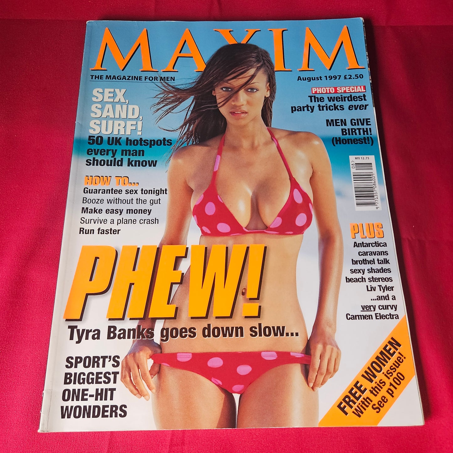 Maxim Magazine August 1997 Tyra Banks Carmen Electra Vintage Mens Magazine SKU 1485
