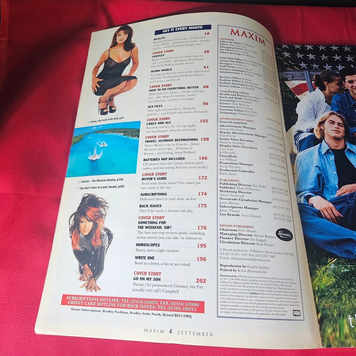 Maxim Magazine September 1997 Maria Grazia Cucinotta Naomi Campbell SKU 1485