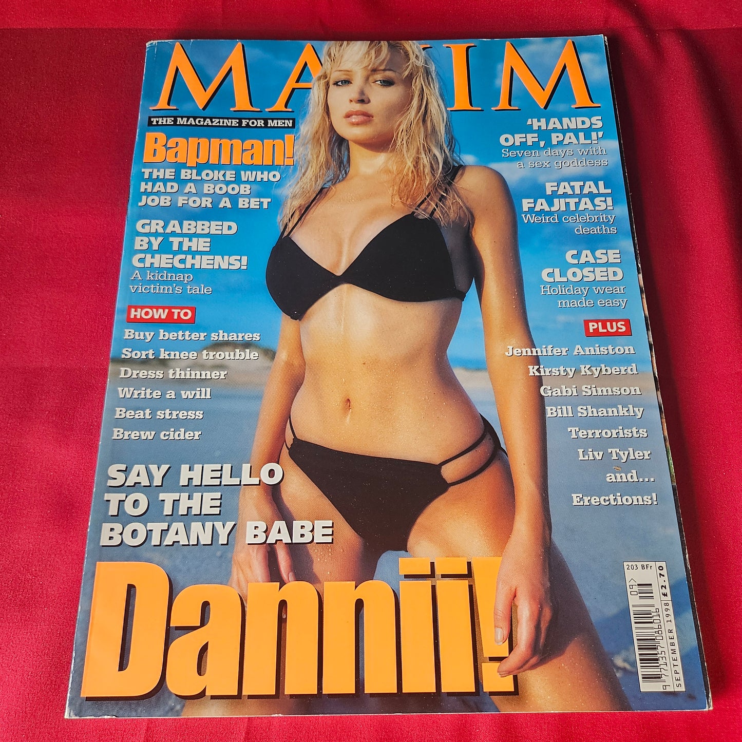 Maxim Magazine September 1998 Dannii Minogue Jennifer Aniston Gabi Simson SKU 1485