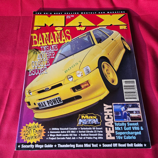 Max Power Magazine June 1996 Ford Escort Cosworth Golf VR6 Cavalier Corrado SKU 1487