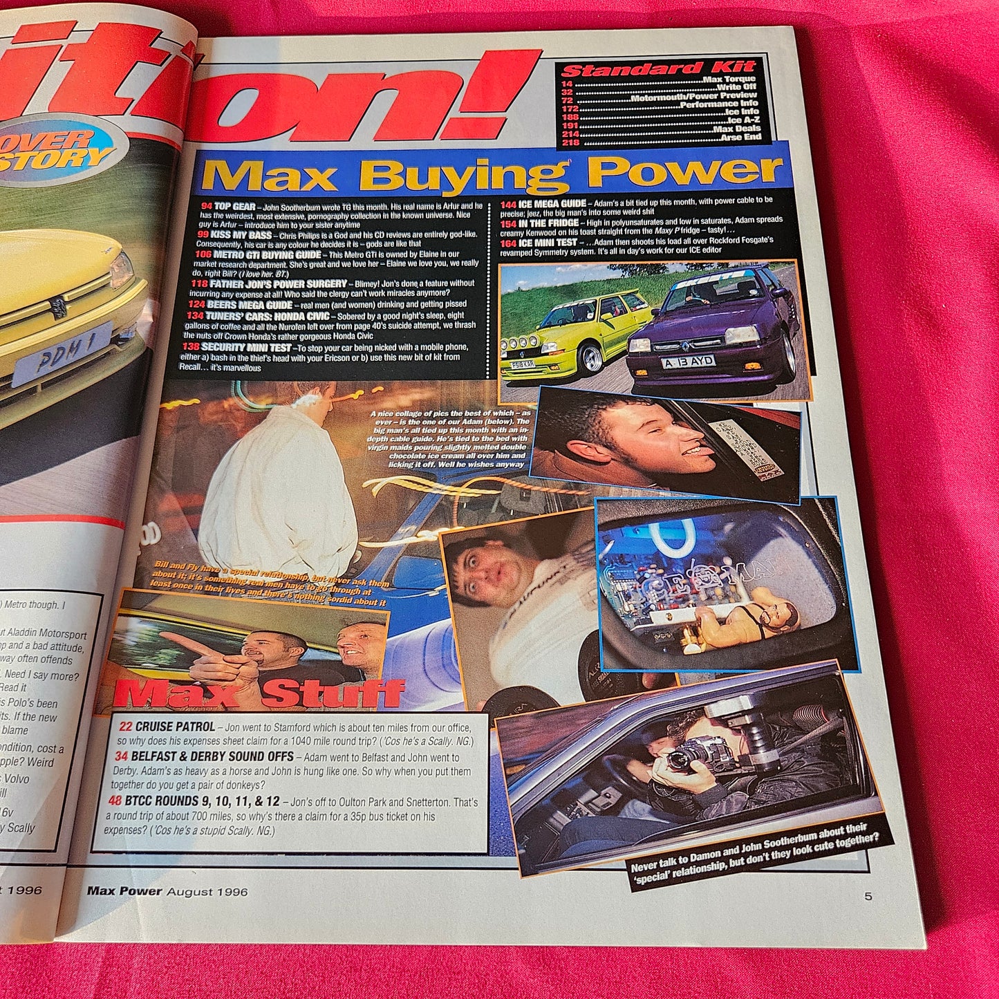 Max Power Magazine August 1996 Peugeot 306 Sapphire Cosworth Golf VR6 Renault 5 SKU 1487