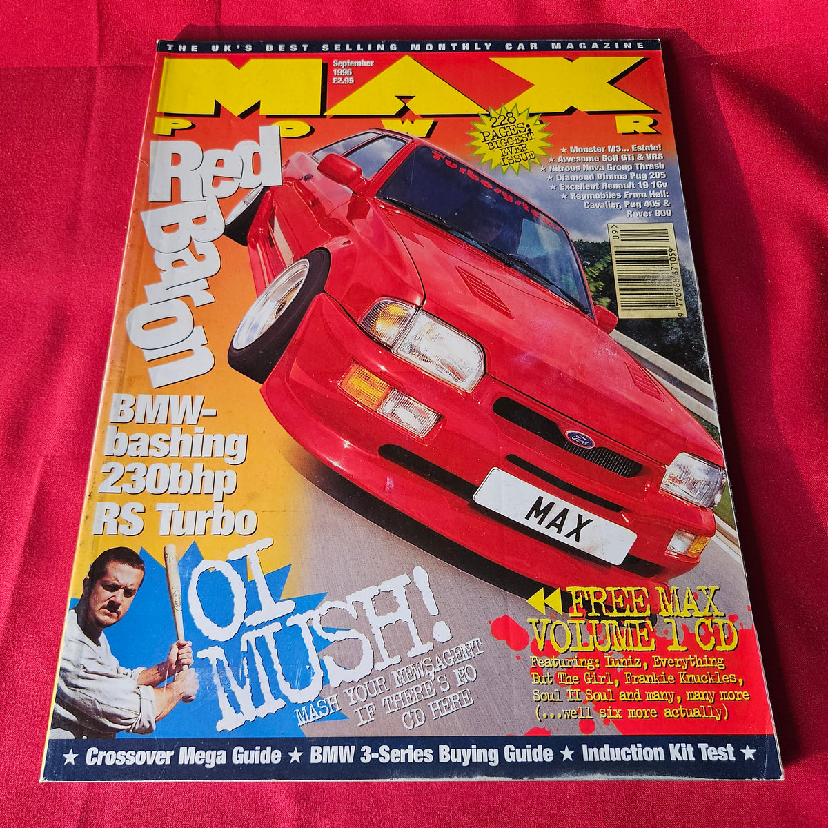 Max Power Magazine September 1996 Ford Escort RS Turbo BMW M3 Golf GTi VR6 Pug 205 SKU 1486