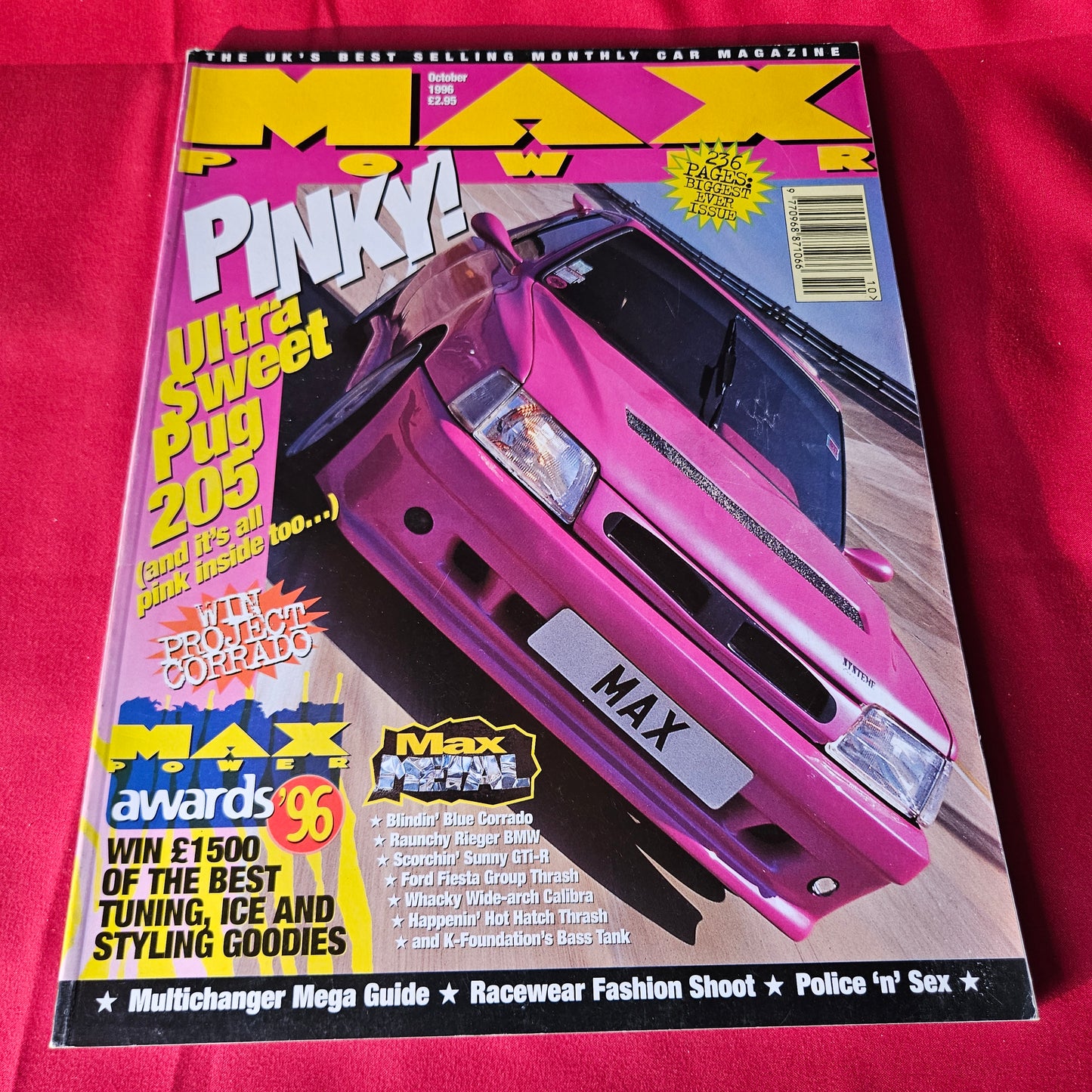 Max Power Magazine October 1996 Peugeot 205 BMW Corrado Nissan GT-R Fiesta SKU 1486