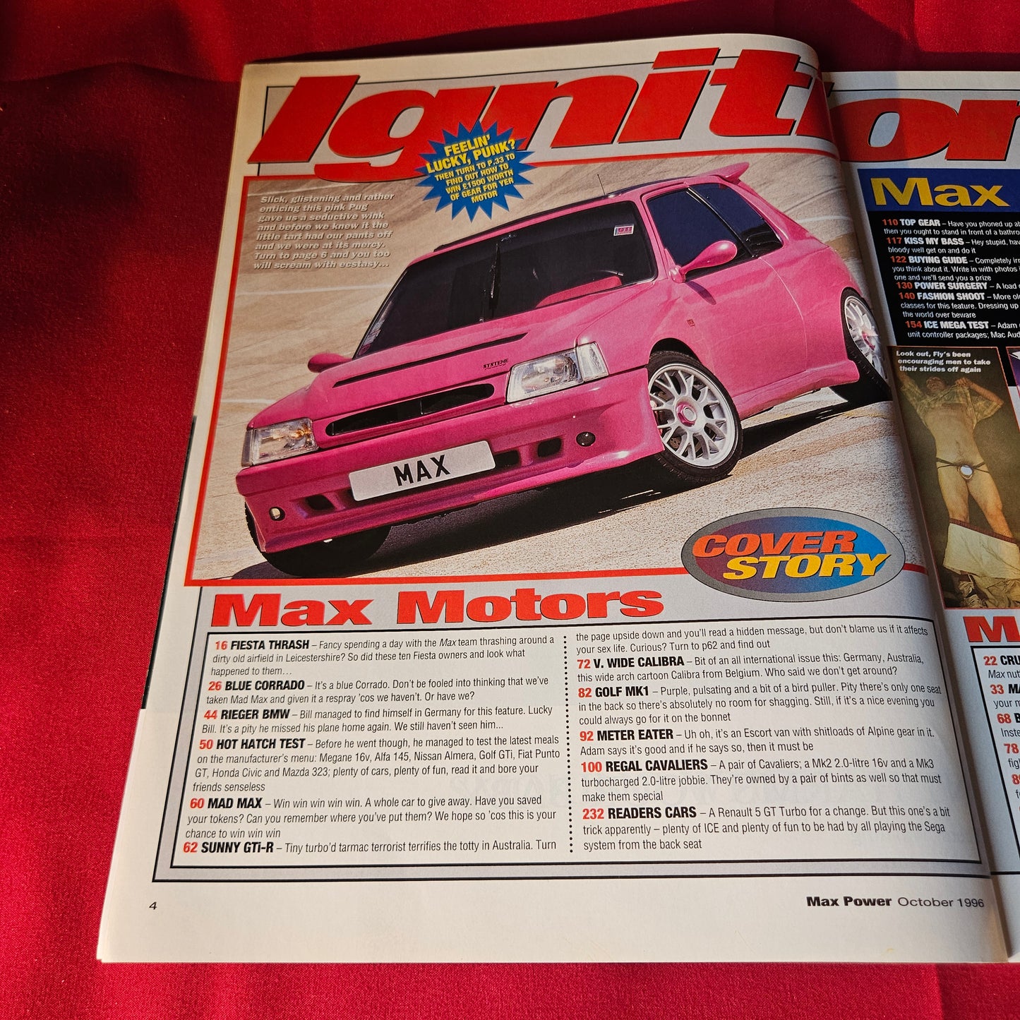 Max Power Magazine October 1996 Peugeot 205 BMW Corrado Nissan GT-R Fiesta SKU 1486