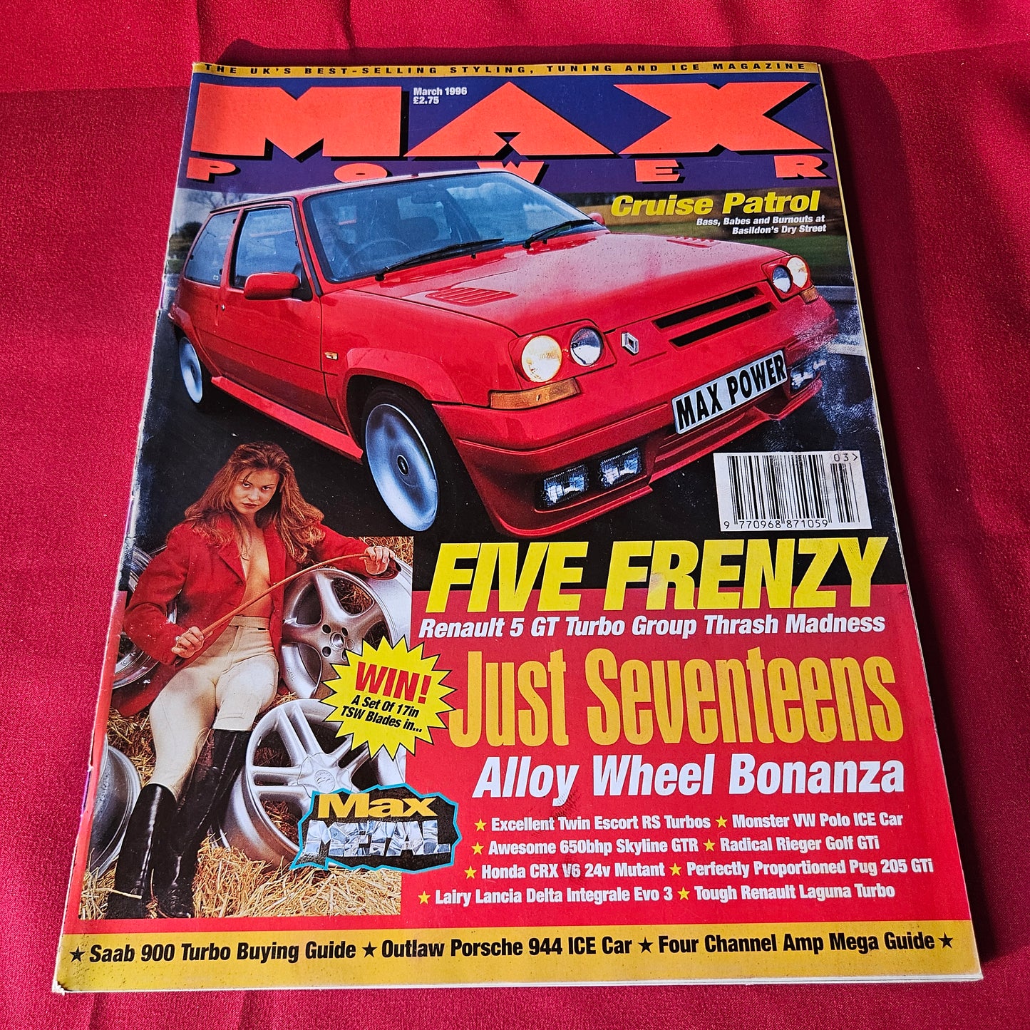 Max Power Magazine March 1996 Renault 5 GT Turbo Skyline GTR Golf GTI SKU 1486