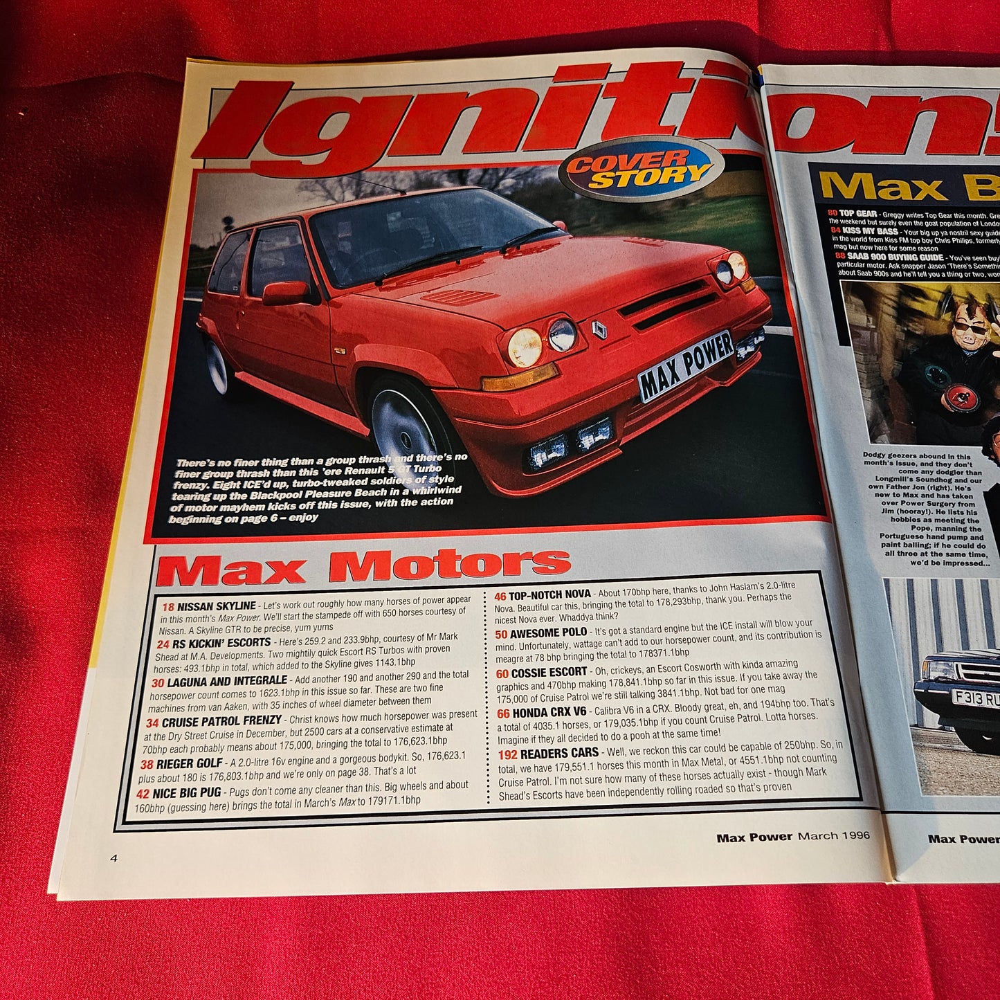 Max Power Magazine March 1996 Renault 5 GT Turbo Skyline GTR Golf GTI SKU 1486