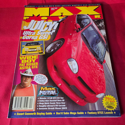 Max Power Magazine April 1996 Vauxhall Corsa GSi Astra GTE Escort Cosworth SKU 1486