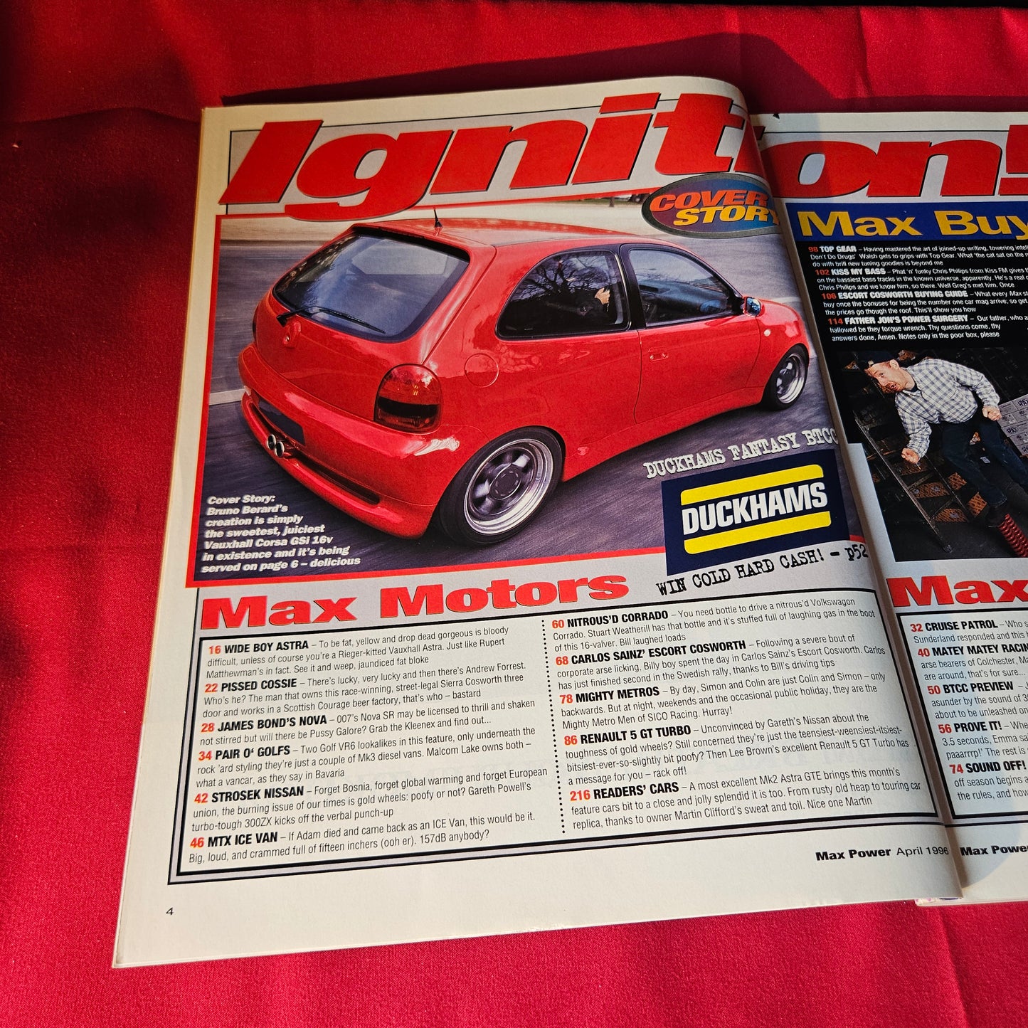 Max Power Magazine April 1996 Vauxhall Corsa GSi Astra GTE Escort Cosworth SKU 1486