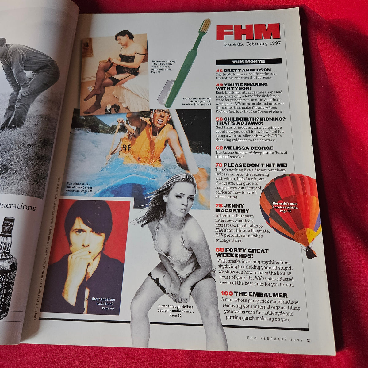 FHM Magazine February 1997 Issue 85 Jenny McCarthy Melissa George Tyra Banks SKU 1490
