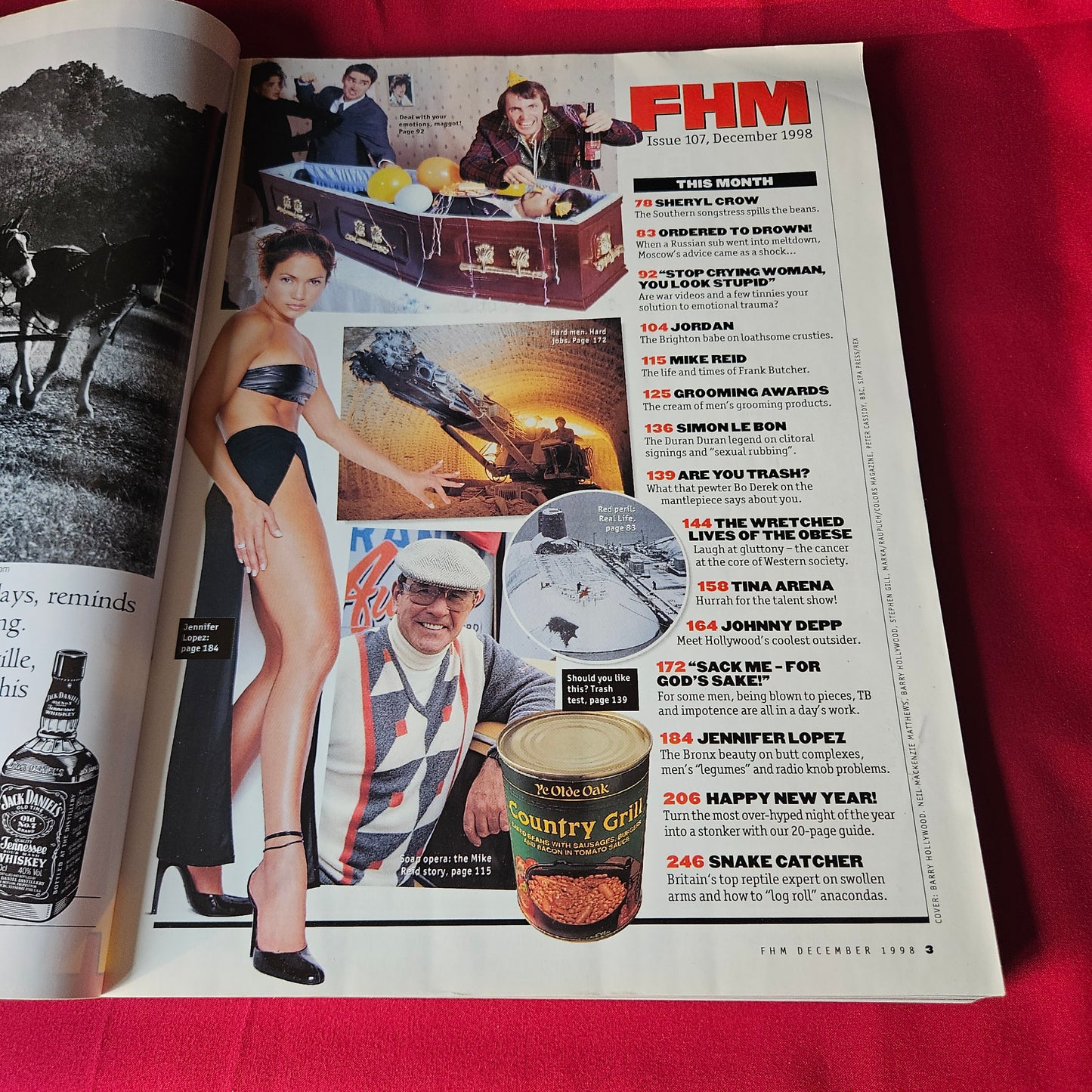 FHM Magazine December 1998 Jennifer Lopez Johnny Depp Jordan Issue 107 SKU 1490