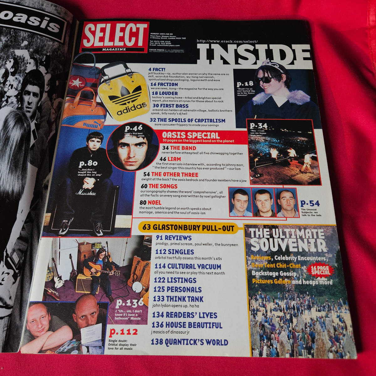 Select Magazine August 1997 Oasis Noel Liam Gallagher Prodigy Glastonbury SKU 1494