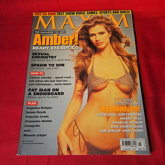 Maxim Magazine January 1999 Issue 45 Amber Smith Salma Hayek Angelica Bridges SKU 1495