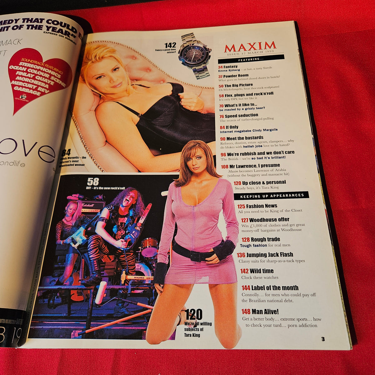 Maxim Magazine March 1999 Issue 47 Cindy Margolis Tracy Shaw Tara King Emma Sjoberg SKU 1495