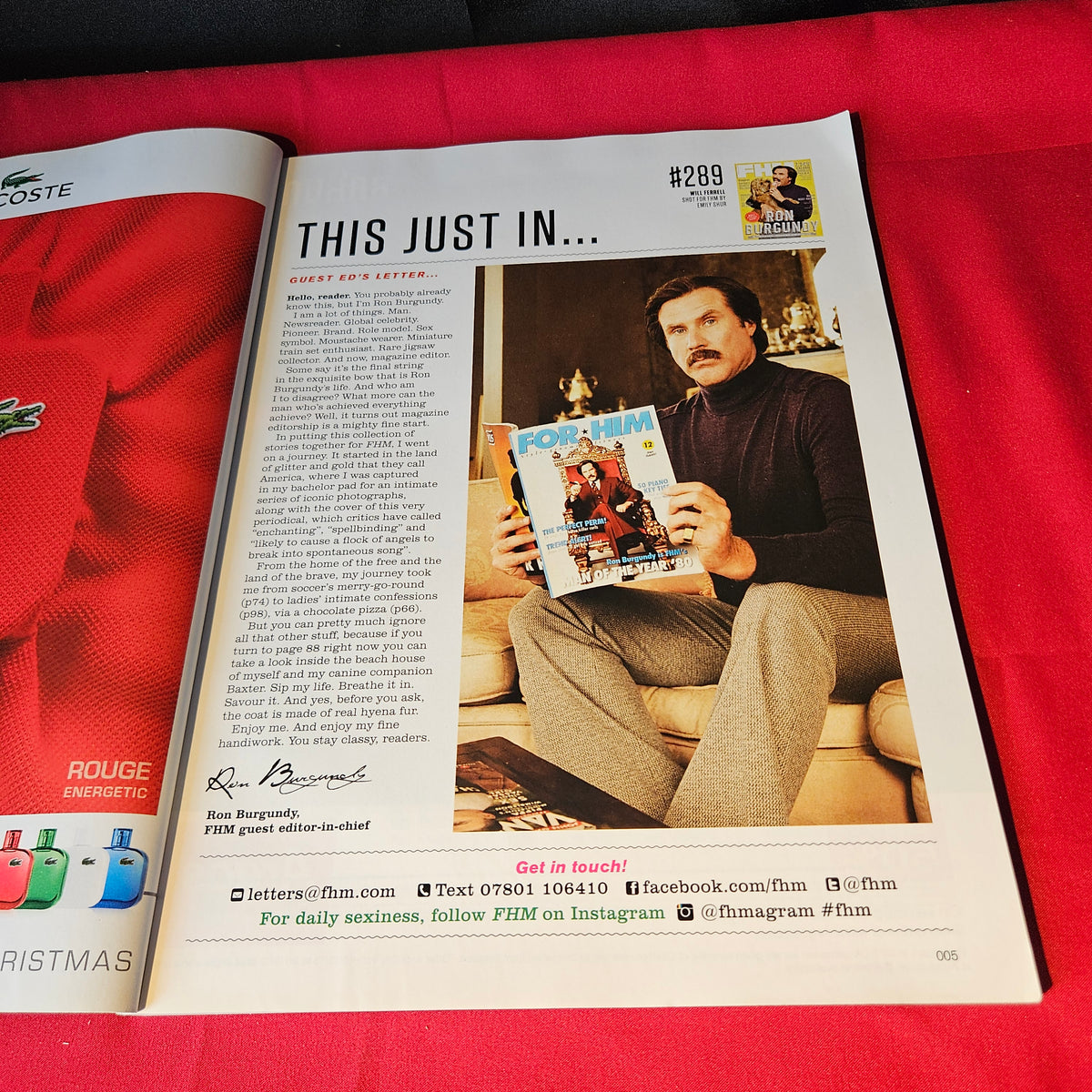 FHM Magazine January 2014 Charlotte FHM Girlfriend Ron Burgundy #289 SKU 1496