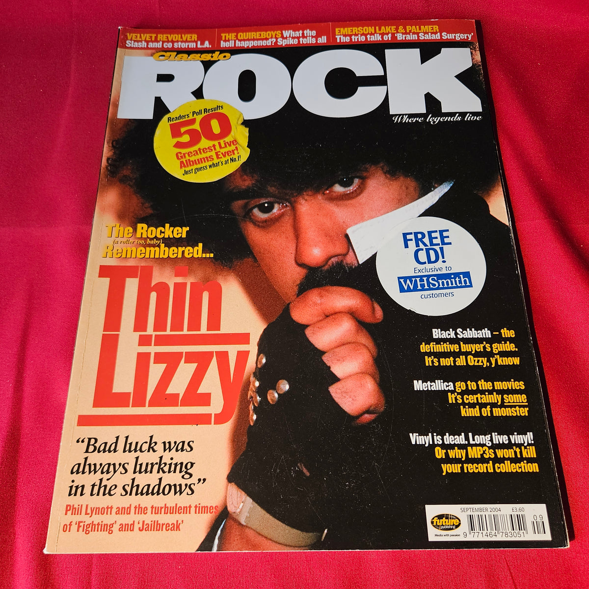 Classic Rock Magazine September 2004 Thin Lizzy Phil Lynott Black Sabbath Metallica (1498)