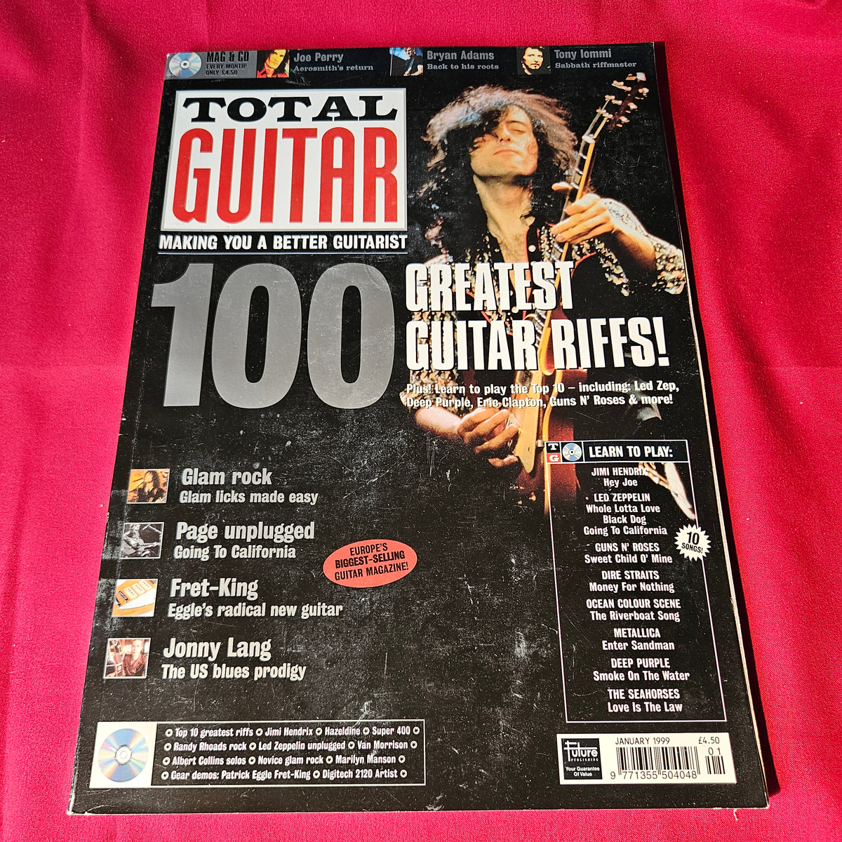 Total Guitar Magazine January 1999 Jimmy Page Led Zeppelin Hendrix Aerosmith (1499)