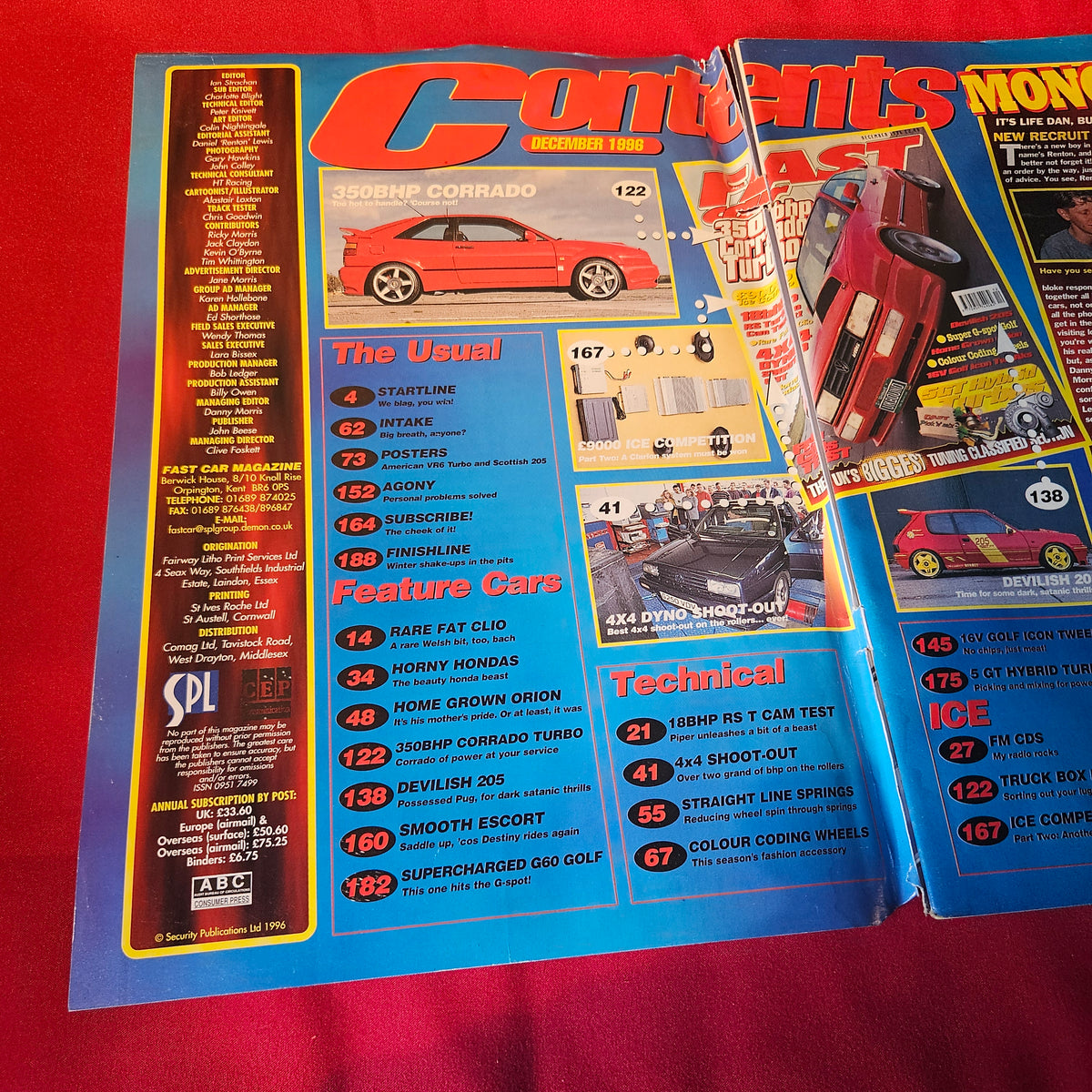 Fast Car Magazine December 1996 VW Corrado Turbo Peugeot 205 Golf Tuning (1503)