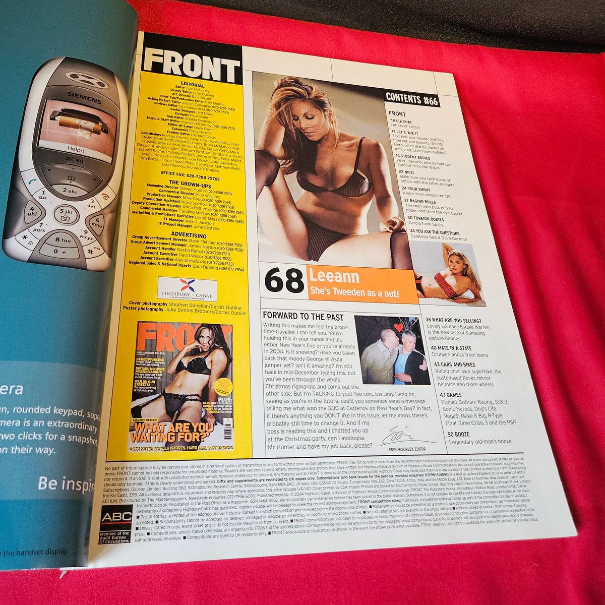 FRONT Magazine February 2004 #66 Leann Tweeden Torrie Wilson Estella Warren SKU 1507