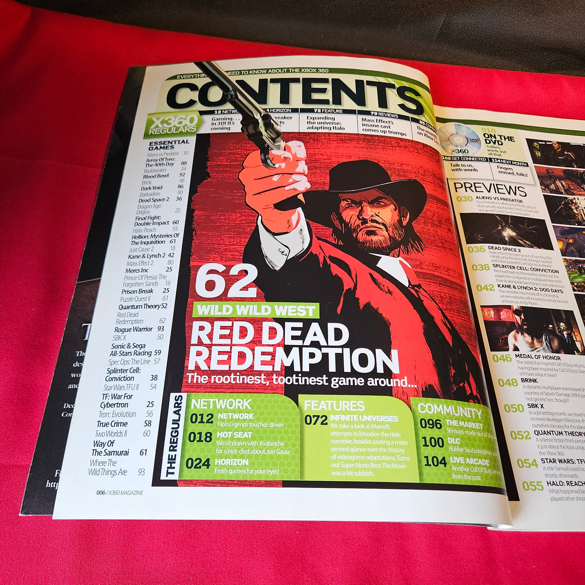 X360 Magazine Issue 55 Red Dead Redemption Xbox 360 Aliens vs Predator SKU 1509