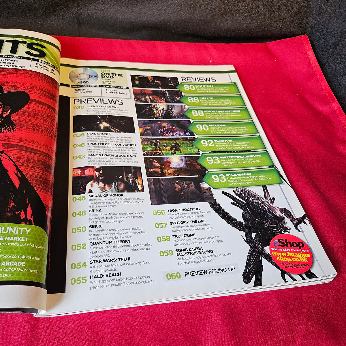 X360 Magazine Issue 55 Red Dead Redemption Xbox 360 Aliens vs Predator SKU 1509