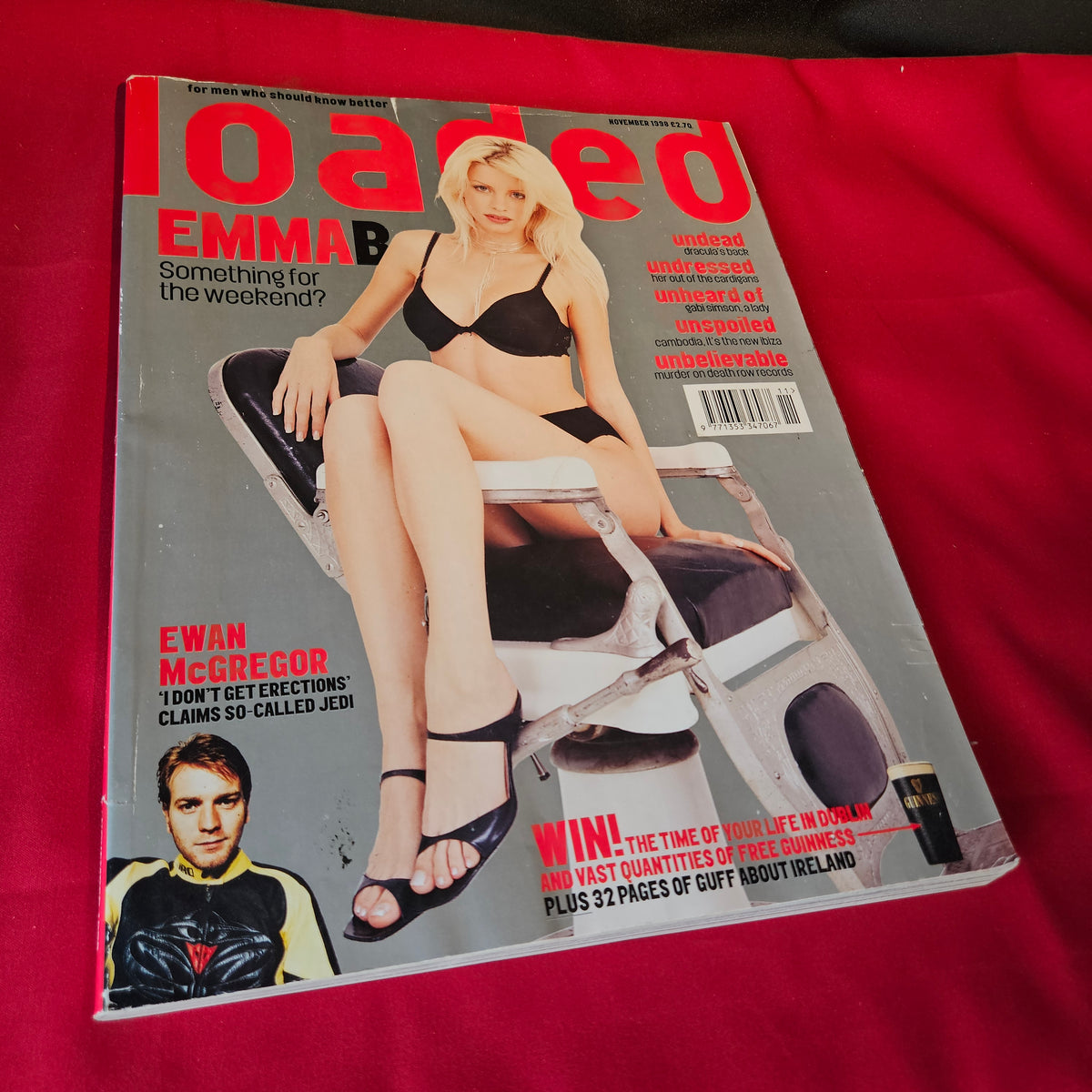 Loaded Magazine November 1998 Emma B Ewan McGregor The Cardigans Jacques Villeneuve SKU 1510