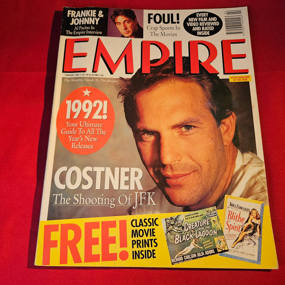 Empire Magazine February 1992 Kevin Costner JFK Al Pacino Movie Cinema Vintage SKU 1514