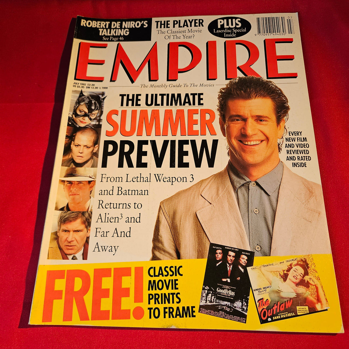 Empire Magazine July 1992 Mel Gibson Batman Returns Alien 3 Robert De Niro SKU 1514