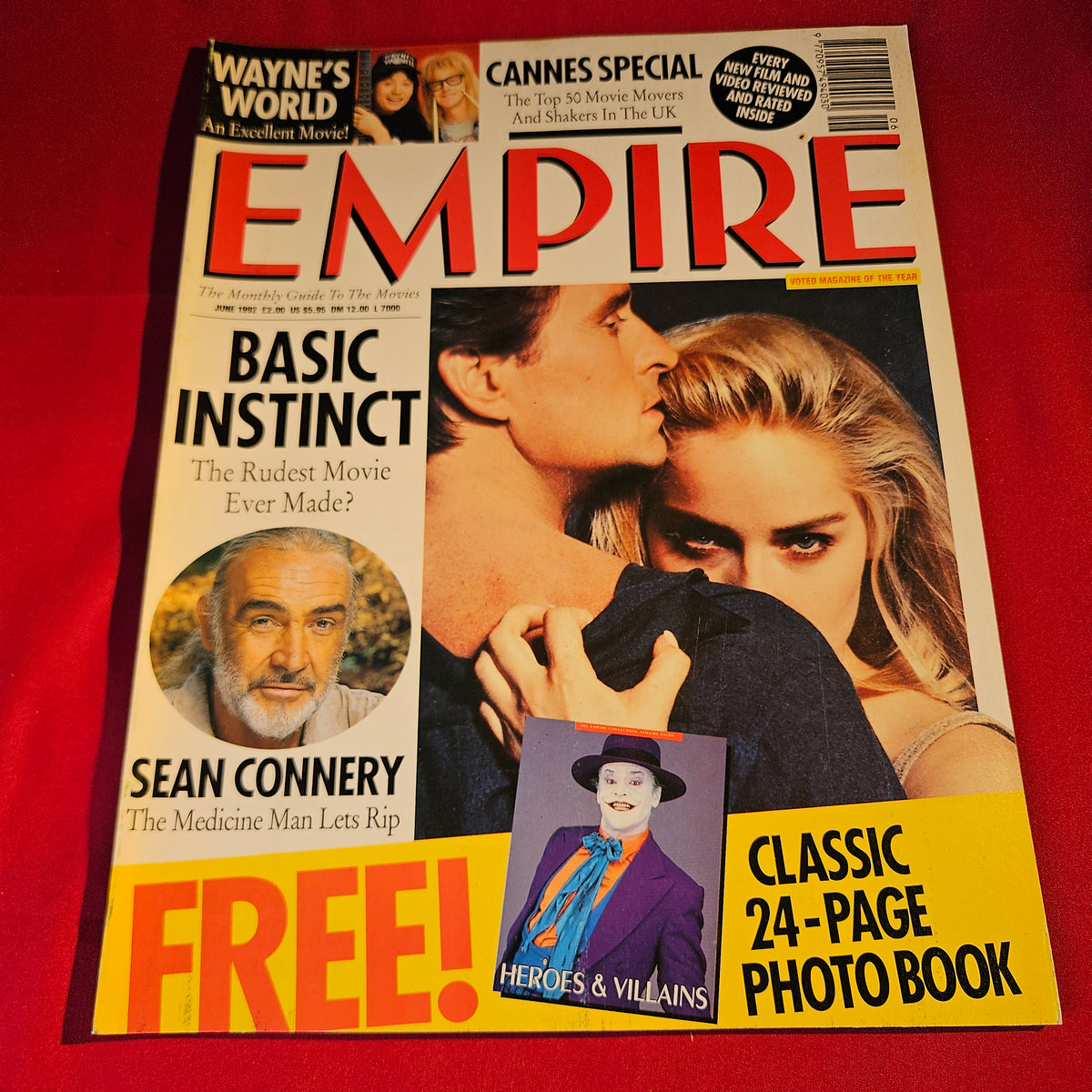 Empire Magazine June 1992 Basic Instinct Sean Connery Wayne's World Cannes SKU 1514