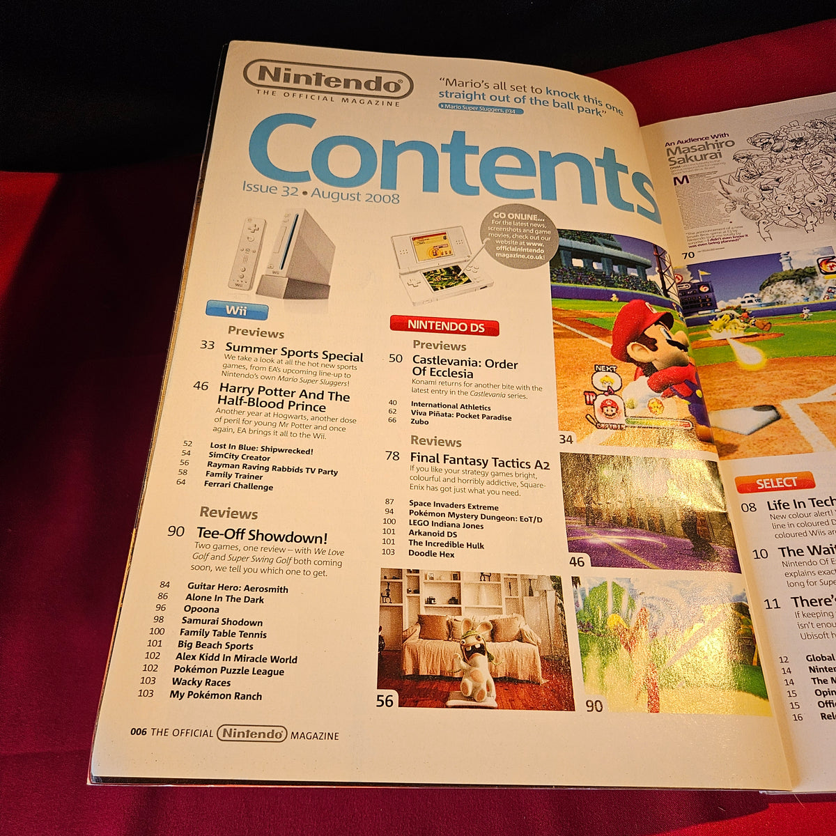 Official Nintendo Magazine August 2008 Issue 32 Mario Super Sluggers Smash Bros SKU 1516