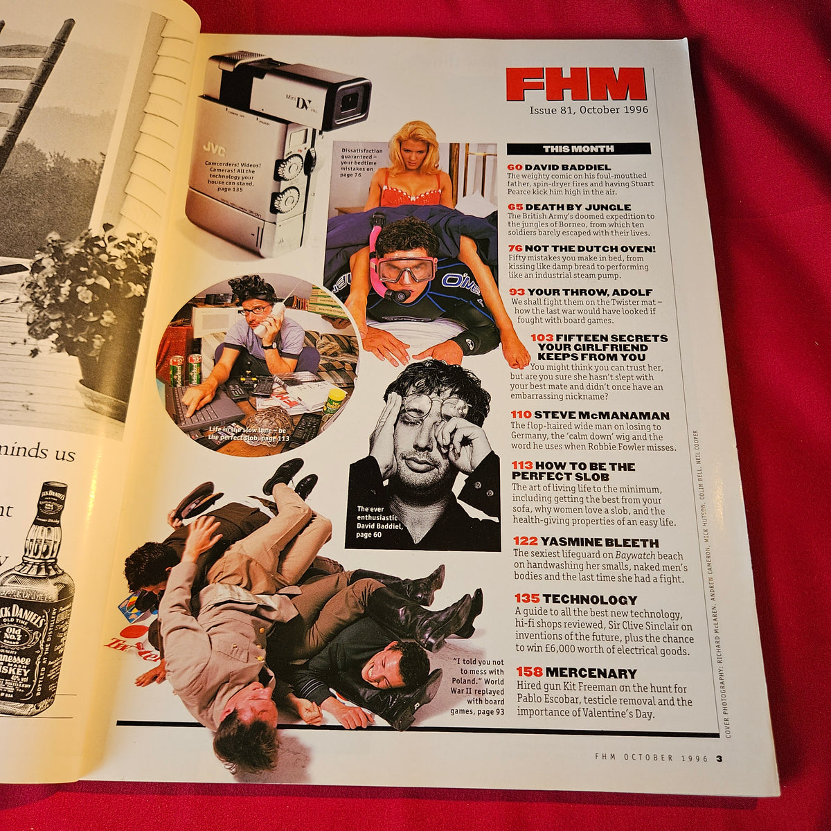 FHM Magazine October 1996 Yasmine Bleeth Baywatch David Baddiel Vintage SKU 1517