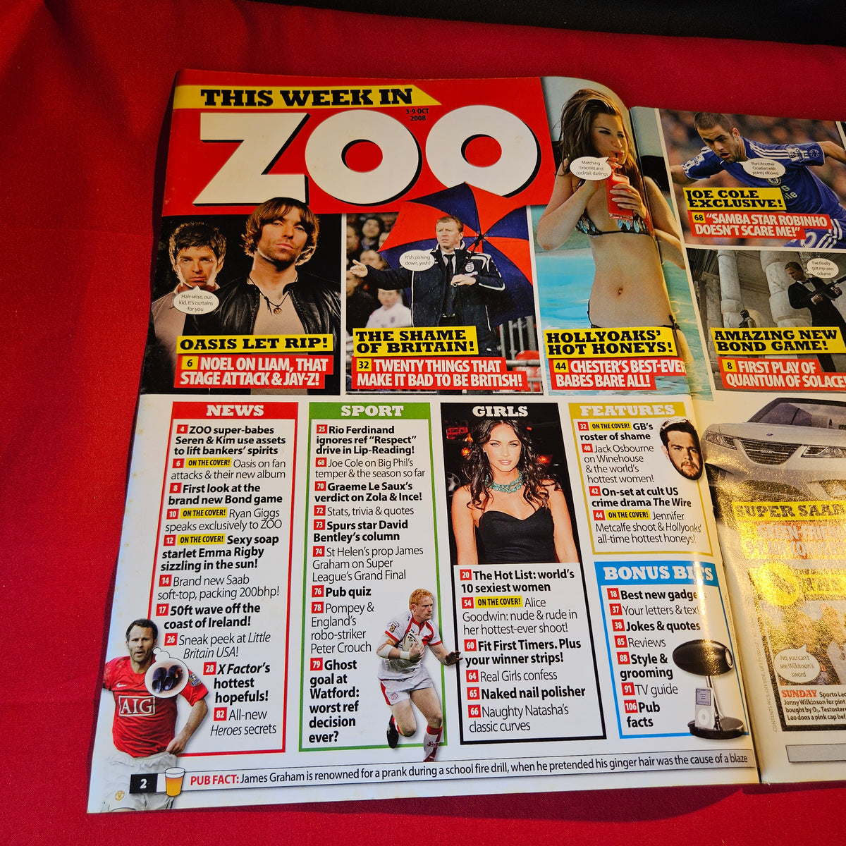 Zoo Magazine 3-9 October 2008 Issue 240 Jennifer Metcalfe Alice Goodwin SKU 1519