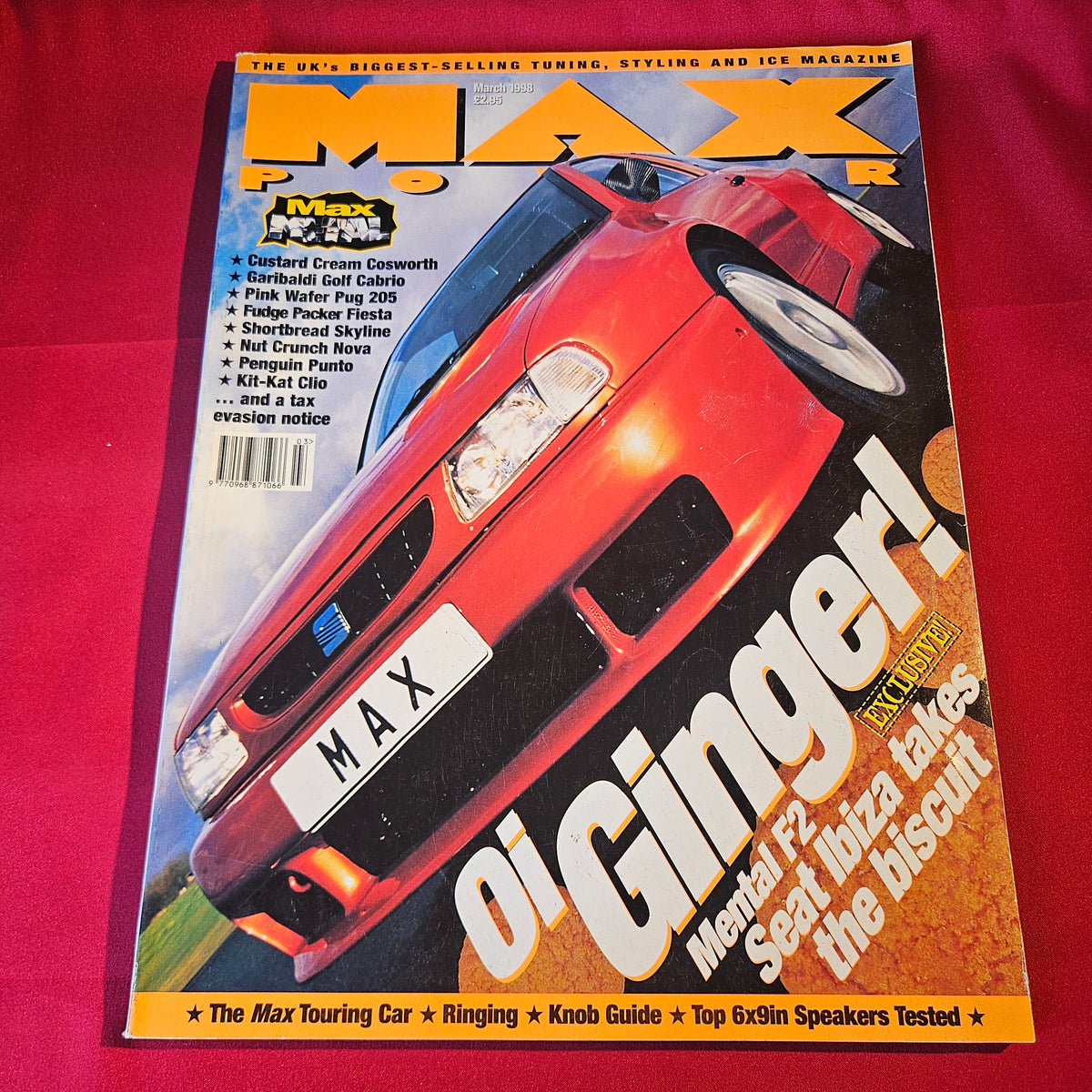 Max Power Magazine March 1998 Seat Ibiza F2 Cosworth Golf Skyline Peugeot 205 SKU 1520