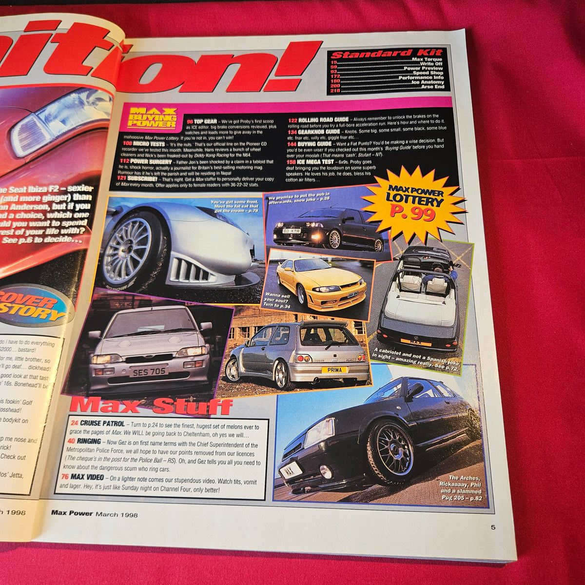 Max Power Magazine March 1998 Seat Ibiza F2 Cosworth Golf Skyline Peugeot 205 SKU 1520
