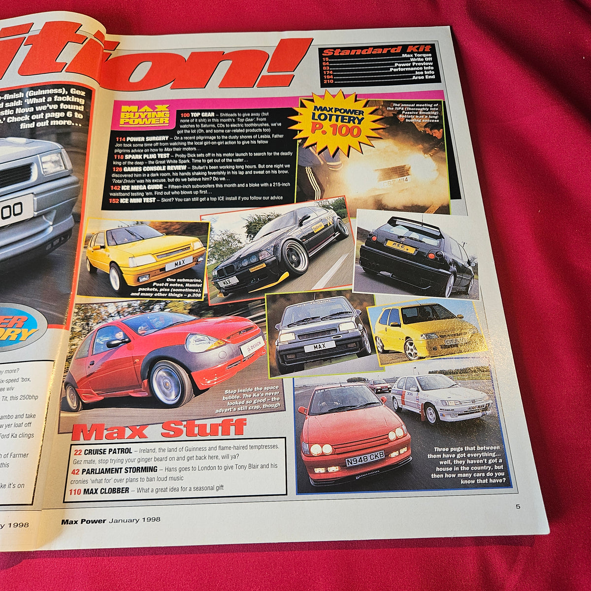 Max Power Magazine January 1998 Vauxhall Nova Peugeot 306 VW Golf BMW SKU 1520